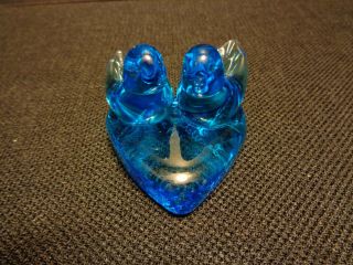 " Blue Birds Of Happiness " Heart Base Signed/dated/leo Ward 1992 Paperweight