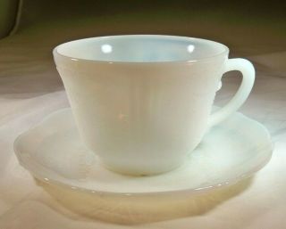 Macbeth - Evans Glass Co.  American Sweetheart Monax Opalescent Cup & Saucer Set