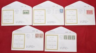 Canada 1935 Beverly Hills Cachet Kgv Matched Set Fdcs Unsealed Flaps