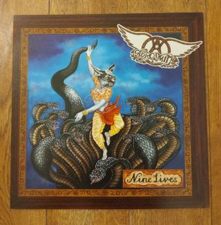 Vintage Aerosmith Nine Lives Album 1997 12x12 Promo Cardboard Poster Nos