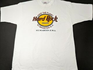 Hard Rock Cafe St.  Martin F.  W.  I Vintage T - Shirt Size Xxl White 2xl Maarten N.  A.