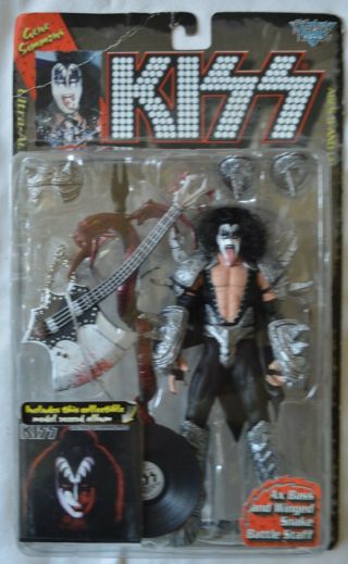 Kiss Gene Simmons Ultra Action Figure 1997 Mcfarlane Toys With Model Record