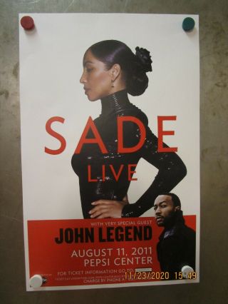 Sade/john Legend Flyer August 11,  2011 Pepsi Center Denver