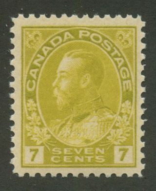 Canada 1913 Kgv Admiral 7c Olive Bistre Wet Printing 113a Vf Mnh