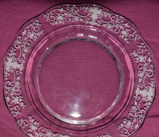 Florentine Etched Fostoria Elegant Glass Set Of 8 Salad 7 - 1/2 " Plates