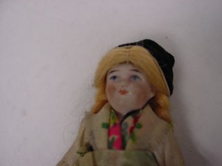 Antique German All Bisque Doll Jointed Arms and Legs Hat 2