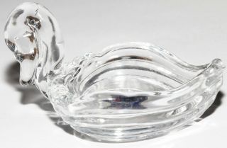 Vintage Heisey Clear Glass Swan Individual Nut Salt Dish Apprx 3 " L X 1 3/4 " W