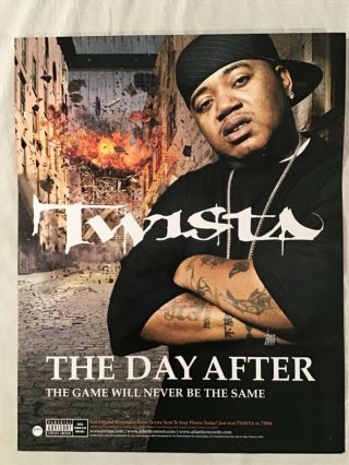 Twista 2005 Two - Sided Promo Poster Heavy Stock The Day After Rap Hip Hop