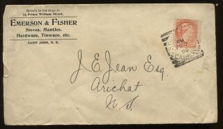 Canada 3 Cent Small Queen Feb 7th 1896 St.  John Nb Cover To Arichat Nova Scotia