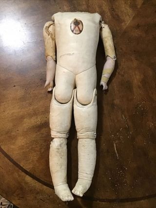 Antique Jdk Germany Leather Doll Body.