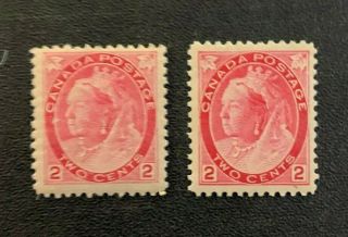Canada Stamps 77 Die 1 And 2 Mh