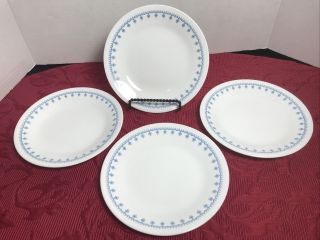 Corelle Vintage Snowflake Blue Garland Bread & Butter Plates 6 3/4 " Set Of 4