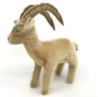 Steiff Rocky Capricorn Zodiac Mountain Goat Mohair Plush 22cm 9in 1960s No Id