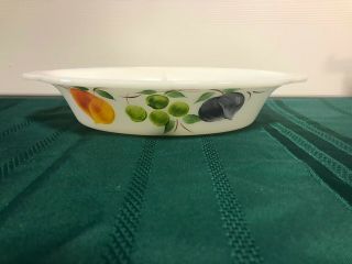 Fire King - Baking Divided Casserole - Gay Fad Fruit Oval Serving Dish 468