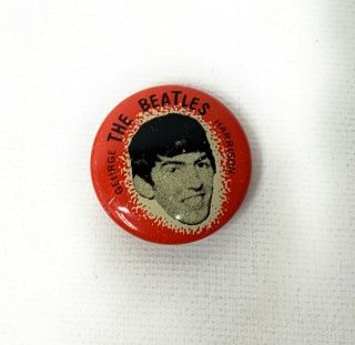 Vintage 1964 The Beatles Pin Button - George Harrison (4840)