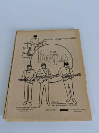 1964 The Beatles Official Coloring Book Missing Cover Loose Pages