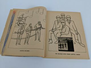 1964 The Beatles Official Coloring Book MISSING COVER loose pages 2