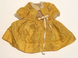 Antique Victorian Doll Dress For German French Bisque Doll Silk And Antique Lace