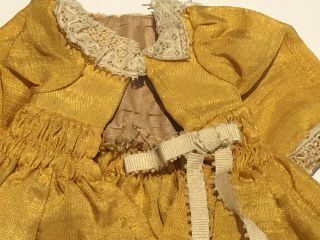 Antique Victorian Doll Dress for German French Bisque Doll Silk and Antique Lace 3