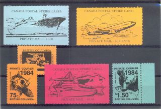 Canada 6 X Poster Stamp / Label - Postal Strike - Vf