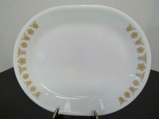 Vintage Corelle Butterfly Gold Oval Serving Platter 12 " X 10 "