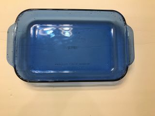 Pyrex 1.  5 Quart Cobalt Blue Glass Bread Loaf Baking Pan Dish 213r Usa