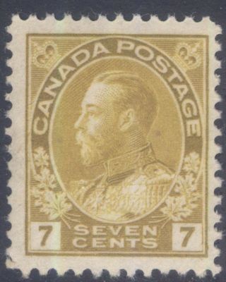 Canada 113 7c Yellow Ochre 1916 King George V Admiral Mnh Cv $90