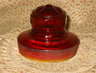 Vintage L E Smith Red Amberina Glass Canister Apothecary Jar Lid Replacement