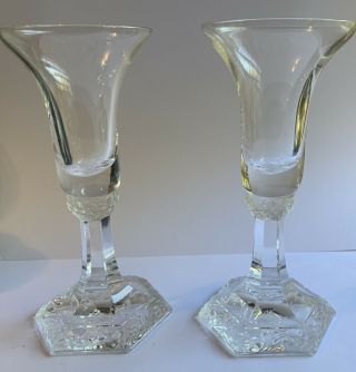 Set Of 2 Rosenthal Classic Rose Maria Crystal Candlesticks Candle Holders