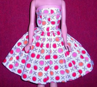 Vintage 1960s Barbie Clone Orange Red Polka Dot Cotton Casual Dress Premier