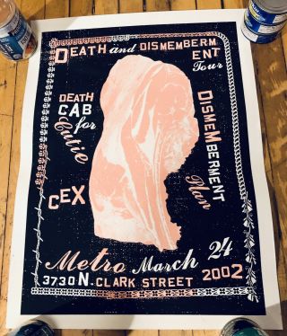 2002 Death Cab For Cutie Concert Poster Dismemberment Plan Aesthetic Apparatus