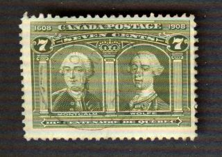 Canada 100 1908 Quebec Tercentenary 7c Olive Green Montcalm & Wolfe