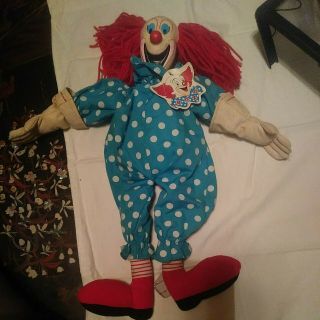 Vintage Bozo The Clown With Tag Stuffed 18 " Long 1999
