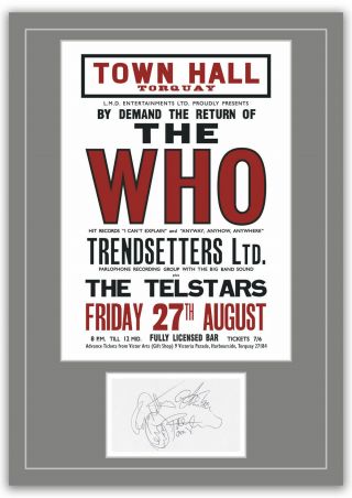 The Who Torquay 1965 Concert Poster And Autographs Memorabilia Poster Unframed