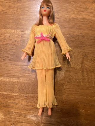 Vintage 1960s Mattel Titian Live Action Barbie Doll & 1465 Lemon Kick Outfit