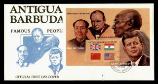 Dr Who 1984 Antigua & Barbuda Fdc John F Kennedy Jfk S/s F72672
