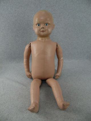 25 " Vintage Martha Chase Latex Painted Hospital Baby Toddler Doll Heavy Weighted