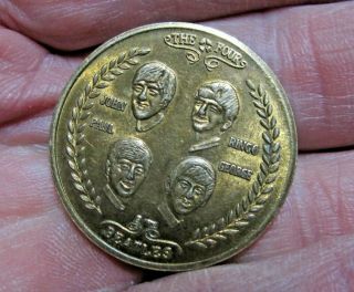 Fab 4 Beatles 1964 Usa Visit Commemorative Brass Coin / Token Us