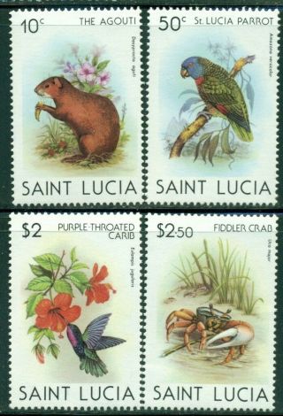 St.  Lucia 538 - 41 Sg571 - 74 Mnh 1981 Wildlife Set Of 4 Cat$6