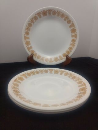Corelle Butterfly Gold Plates Dish Bread Dessert 7 In Vintage Yellow Flowers - 4