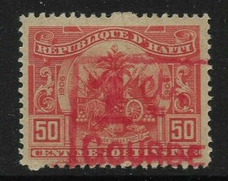 Haiti,  1917 - 18,  1ct On 50c Overprint Definitive,  Sg 248,  Mounted.
