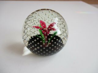 Vintage Caithness Paperweight Flower In The Rain