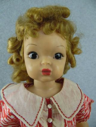 16” vintage hard plastic vinyl jointed Terri Lee Doll w blonde curly wig 1950s, 2