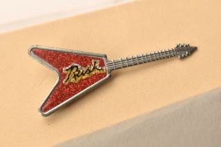 Vintage Rush Flying V Guitar Pin Badge Prog Rock Metal Music Band Canada