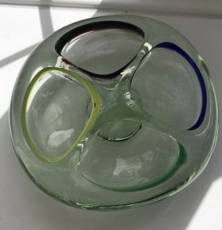 Vintage Murano Glass Bowl Dish Ashtray 4 Sections