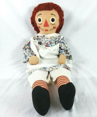 Vintage 1960s Knickerbocker Raggedy Ann Doll Annabelle Doll Rare Large 31 "
