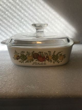 Vintage Corning Ware L’echalote Spice Of Life 1 Qt A - 1 - B W/ Lid
