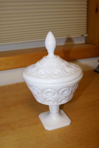Rare Vintage Milk Glass Candy Dish With Lid (fenton?)