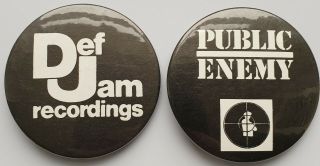 Def Jam Recordings Public Enemy Large Vintage Badges Hip Hop Rap Rappers Pins