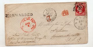 1867 France To Us Stamp Cover Sc 28 Forwarded Persia Steamer Packet Cunard 153